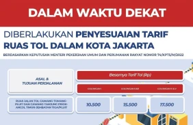 Tarif Tol Dalam Kota Segera Naik Jadi Rp10500